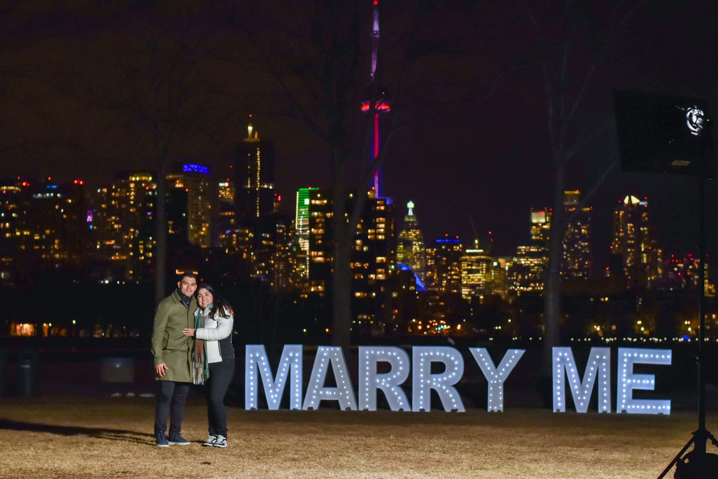 4-foot light-up letters spelling LOVE at an outdoor wedding event