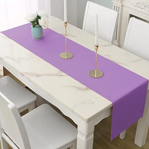 Elegant table runner in various colors displayed on a decorated event table
