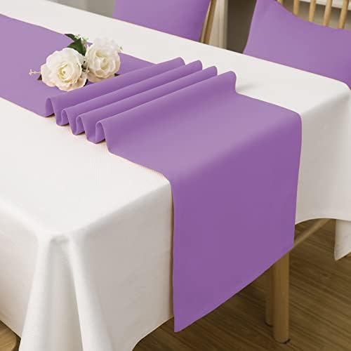 Elegant table runner in various colors displayed on a decorated event table