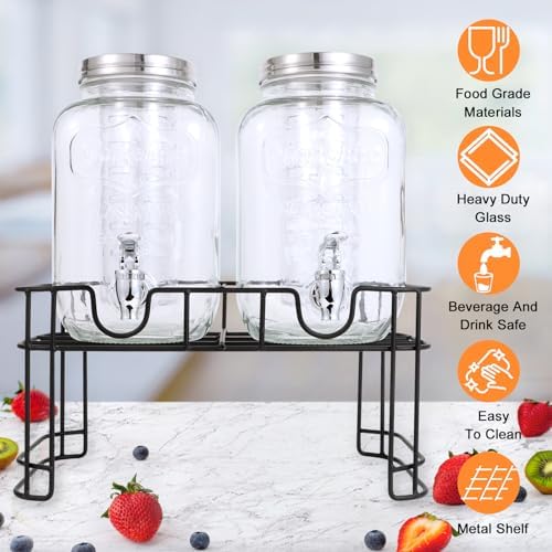 Glass drink dispenser 4 liters for serving beverages at parties and events