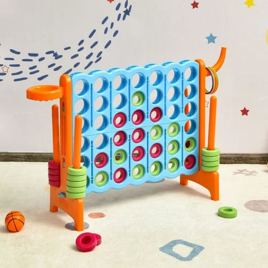 Giant Connect 4-in-a-Row game for outdoor parties and events with colorful pieces