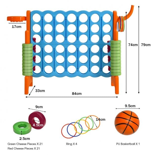 Giant Connect 4-in-a-Row game for outdoor parties and events with colorful pieces