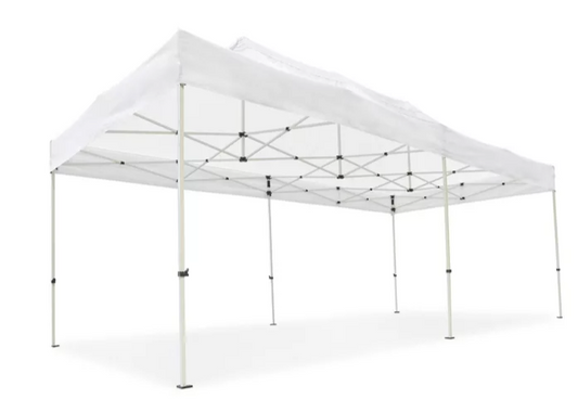 10x20 event tent canopy with waterproof white top and collapsible steel frame for outdoor use