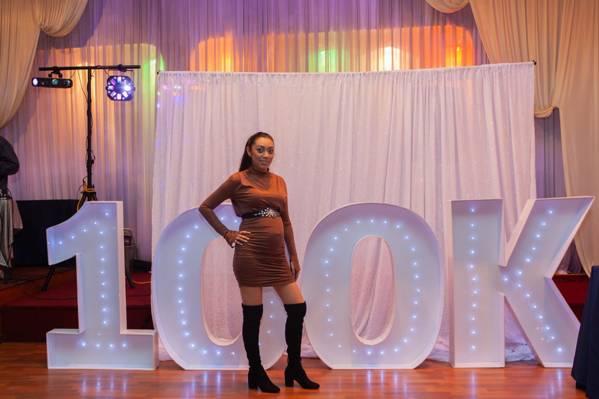 4-foot light-up letters spelling LOVE at an outdoor wedding event