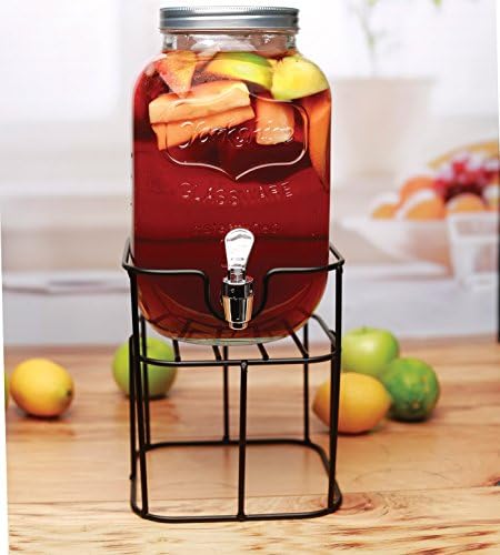 Large 8-liter drink dispenser for serving beverages at events, parties, and weddings