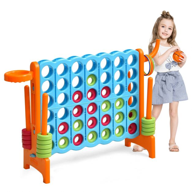 Giant Connect 4-in-a-Row game for outdoor parties and events with colorful pieces