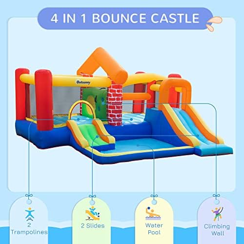 Bouncy castle with two slides and ball pit for kids’ parties and events