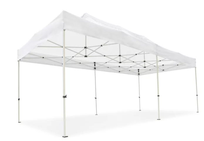10x20 event tent canopy with waterproof white top and collapsible steel frame for outdoor use
