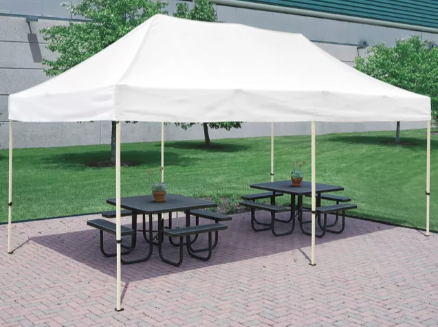 10x20 event tent canopy with waterproof white top and collapsible steel frame for outdoor use