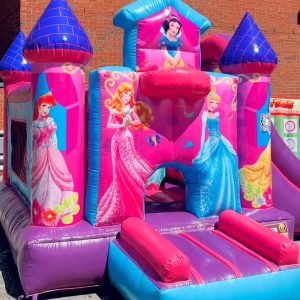 Disney Princess Bouncy Castle with Side Slide – Inflatable for Magical Events