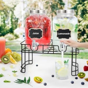 Glass Drink Dispenser 4 Liters – Elegant Beverage Server for Events